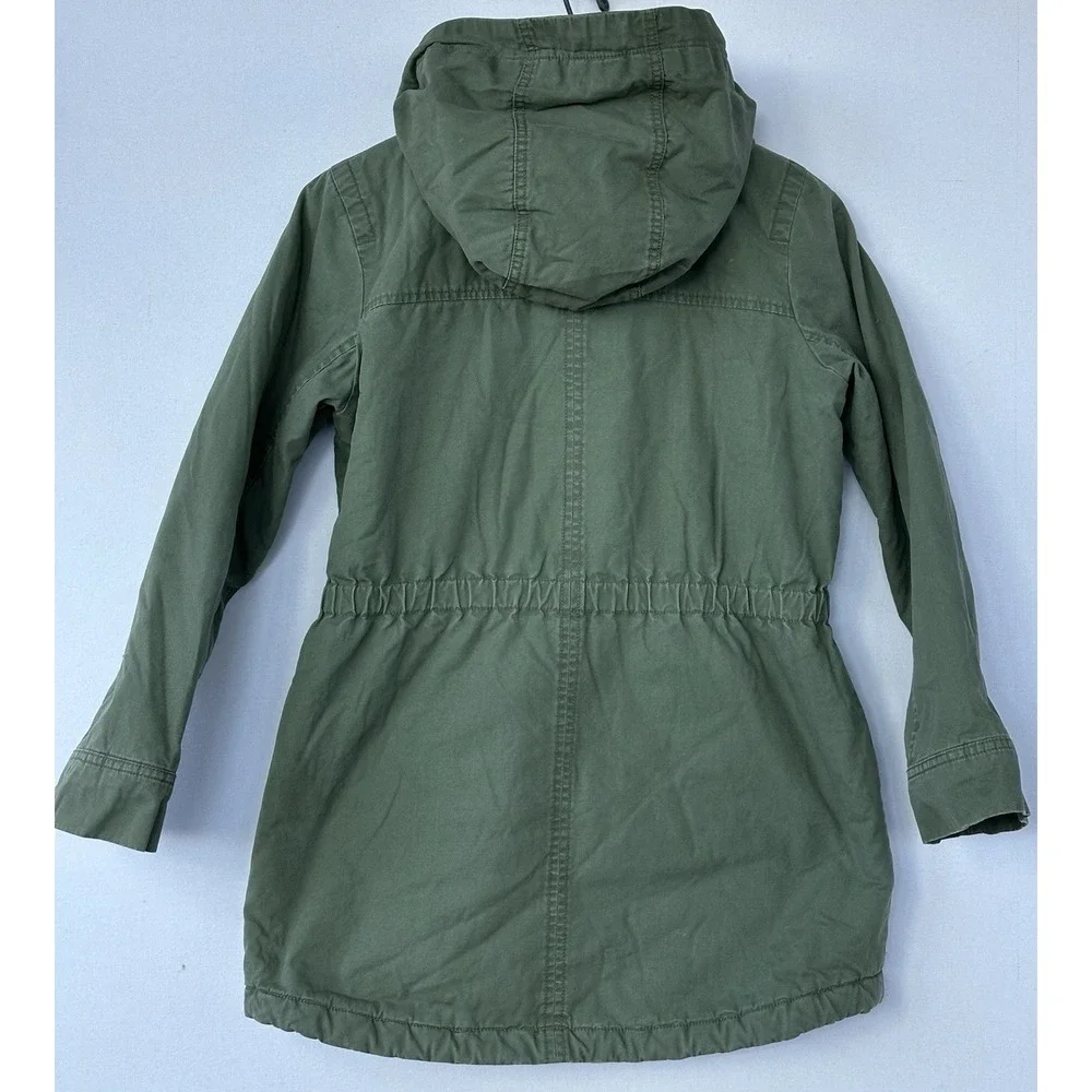 GAP Utility Army Jacket Hooded Fleece Lined Green Kid's Sz XL